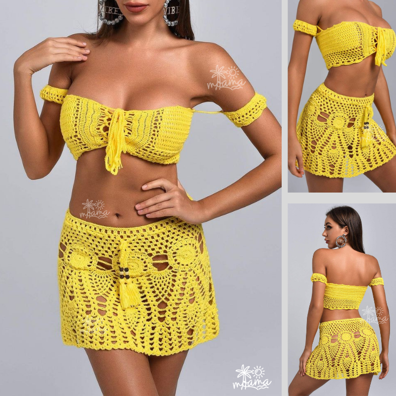 Vestido Crochê Moana© Coleção Iluminar - Amarelo