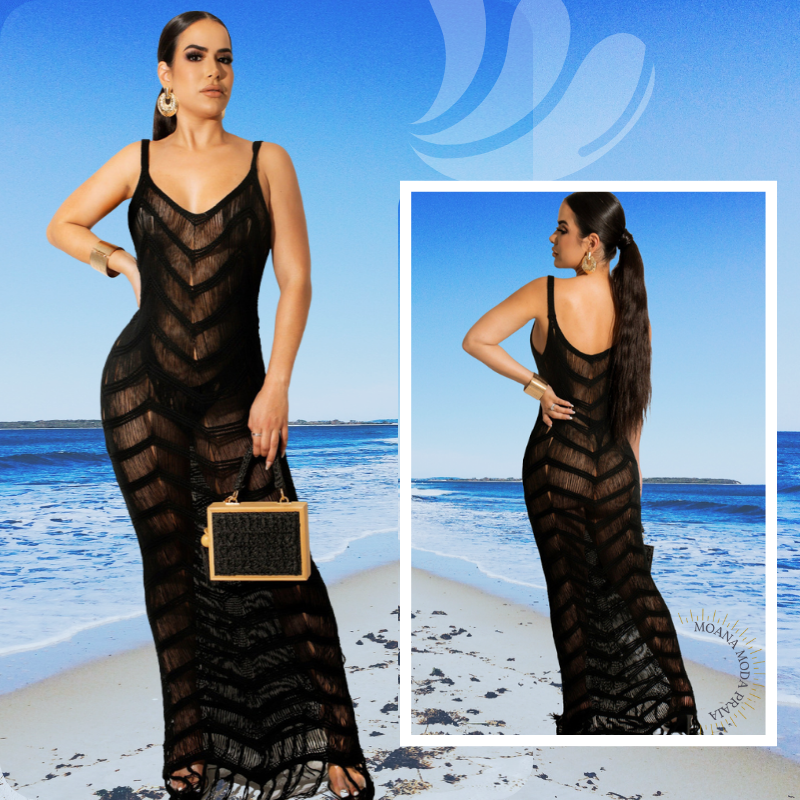 Vestido Crochê Moana© Coleção Iluminar - Preto